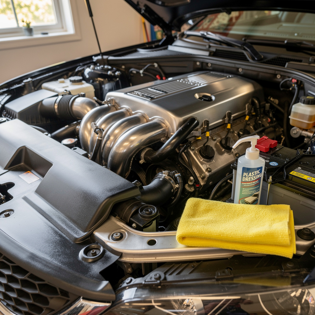 A clean and detailed engine bay