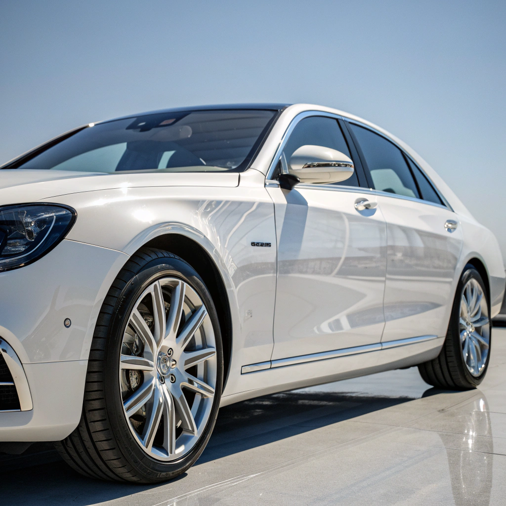 A high-gloss wax finish on a luxury sports car