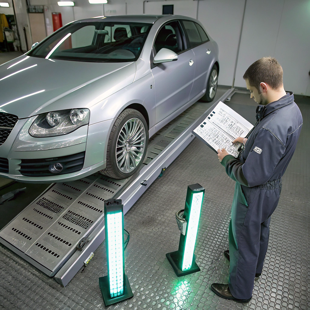 Technician performing a final quality inspection